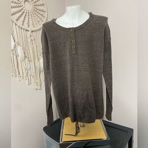 4/$15 Ruff Hewn Pullover Hooded Brown Top Medium